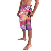 Guam Latte Stone with Map Lavalava Bougainvillea Beach Sunset