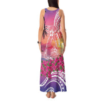 Guam Latte Stone with Map Tank Maxi Dress Bougainvillea Beach Sunset