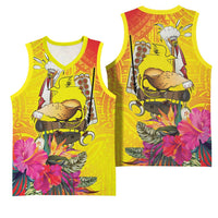 Papua New Guinea Cultural Tropical Flowers Basketball Jersey LT9 - Polynesian Pride