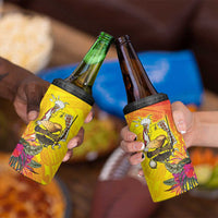 Papua New Guinea Cultural Tropical Flowers 4 in 1 Can Cooler Tumbler