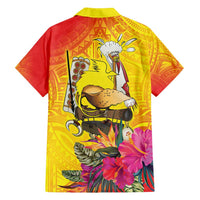 Papua New Guinea Cultural Tropical Flowers Family Matching Long Sleeve Bodycon Dress and Hawaiian Shirt