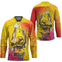 Papua New Guinea Cultural Tropical Flowers Hockey Jersey LT9 - Polynesian Pride