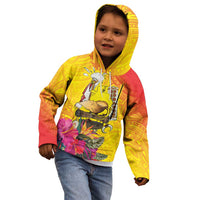 Papua New Guinea Cultural Tropical Flowers Kid Hoodie LT9 - Polynesian Pride