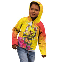 Papua New Guinea Cultural Tropical Flowers Kid Hoodie LT9 - Polynesian Pride