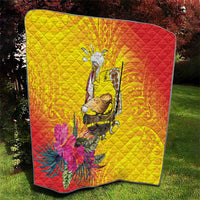 Papua New Guinea Cultural Tropical Flowers Quilt