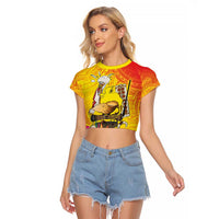 Papua New Guinea Cultural Tropical Flowers Raglan Cropped T Shirt