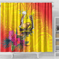 Papua New Guinea Cultural Tropical Flowers Shower Curtain LT9 - Polynesian Pride