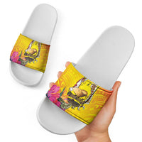 Papua New Guinea Cultural Tropical Flowers Slide Sandals - Polynesian Pride