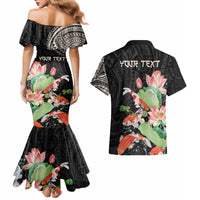 Personalized Japanese Koi Fish Couples Matching Mermaid Dress and Hawaiian Shirt with Polynesian Pattern LT9 - Polynesian Pride