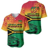 Hapi 45th Indipendens Dei Vanuatu Baseball Jersey Yumi 1980 with Vanuatuan Beach Landscape LT9 - Polynesian Pride