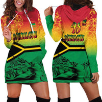 Hapi 45th Indipendens Dei Vanuatu Hoodie Dress Yumi 1980 with Vanuatuan Beach Landscape