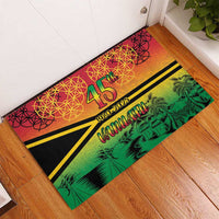 Hapi 45th Indipendens Dei Vanuatu Rubber Doormat Yumi 1980 with Vanuatuan Beach Landscape LT9 - Polynesian Pride