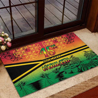 Hapi 45th Indipendens Dei Vanuatu Rubber Doormat Yumi 1980 with Vanuatuan Beach Landscape LT9 - Polynesian Pride