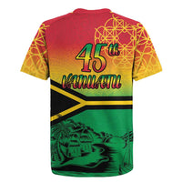 Hapi 45th Indipendens Dei Vanuatu Rugby Jersey Yumi 1980 with Vanuatuan Beach Landscape