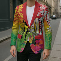 Vanuatu 45th Anniversary Blazer Polynesian with Sand Drawing Pattern - Polynesian Pride