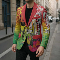 Vanuatu 45th Anniversary Blazer Polynesian with Sand Drawing Pattern - Polynesian Pride