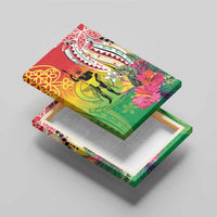 Vanuatu 45th Anniversary Canvas Wall Art Polynesian with Sand Drawing Pattern