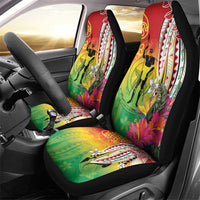 Vanuatu 45th Anniversary Car Seat Cover Polynesian with Sand Drawing Pattern