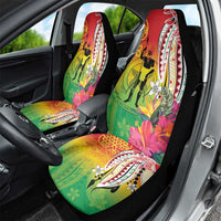 Vanuatu 45th Anniversary Car Seat Cover Polynesian with Sand Drawing Pattern