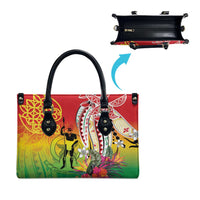 Vanuatu 45th Anniversary Leather Bag Polynesian with Sand Drawing Pattern - Polynesian Pride