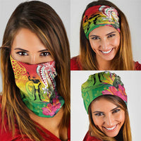 Vanuatu 45th Anniversary Neck Gaiter Polynesian with Sand Drawing Pattern - Polynesian Pride