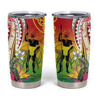 Vanuatu 45th Anniversary Tumbler Cup Polynesian with Sand Drawing Pattern