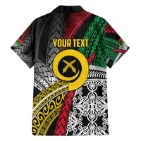 Vanuatu Proud to be Ni-van Personalised Family Matching Off The Shoulder Long Sleeve Dress and Hawaiian Shirt with Mutis En Atan Patterns