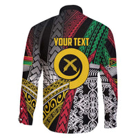 Vanuatu Proud to be Ni-van Personalised Family Matching Off The Shoulder Long Sleeve Dress and Hawaiian Shirt with Mutis En Atan Patterns