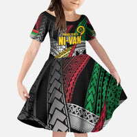 Vanuatu Proud to be Ni-van Personalised Kid Short Sleeve Dress with Mutis En Atan Patterns