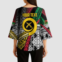 Vanuatu Proud to be Ni-van Personalised Kimono Sleeve Blouse with Mutis En Atan Patterns - Polynesian Pride