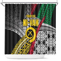 Vanuatu Proud to be Ni-van Personalised Shower Curtain with Mutis En Atan Patterns