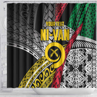 Vanuatu Proud to be Ni-van Personalised Shower Curtain with Mutis En Atan Patterns