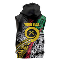 Vanuatu Proud to be Ni-van Personalised Sleeveless Hoodie with Mutis En Atan Patterns - Polynesian Pride