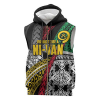 Vanuatu Proud to be Ni-van Personalised Sleeveless Zip Hoodie with Mutis En Atan Patterns LT9 Black - Polynesian Pride