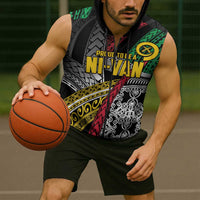 Vanuatu Proud to be Ni-van Personalised Sleeveless Zip Hoodie with Mutis En Atan Patterns LT9 - Polynesian Pride