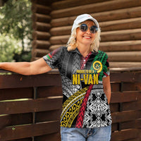 Vanuatu Proud to be Ni-van Personalised Women Polo Shirt with Mutis En Atan Patterns