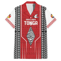 Custom Tonga Rugby Family Matching Off The Shoulder Long Sleeve Dress and Hawaiian Shirt Mate Maa Kupesi Style
