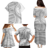 American Samoa White Sunday Family Matching Puletasi and Hawaiian Shirt Polynesian Lotu Tamaiti - Polynesian Pride