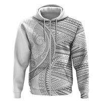 American Samoa White Sunday Hoodie Polynesian Lotu Tamaiti LT9 Zip Hoodie White - Polynesian Pride