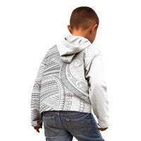 American Samoa White Sunday Kid Hoodie Polynesian Lotu Tamaiti - Polynesian Pride