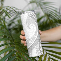 American Samoa White Sunday Skinny Tumbler Polynesian Lotu Tamaiti - Polynesian Pride