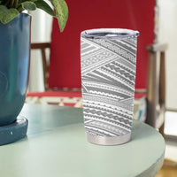 American Samoa White Sunday Tumbler Cup Polynesian Lotu Tamaiti LT9 - Polynesian Pride