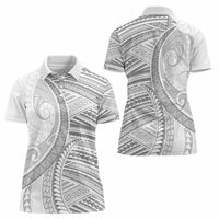 American Samoa White Sunday Women Polo Shirt Polynesian Lotu Tamaiti - Polynesian Pride