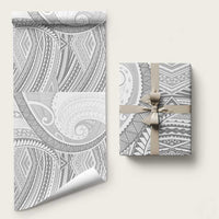 American Samoa White Sunday Wrapping Paper Polynesian Lotu Tamaiti - Polynesian Pride