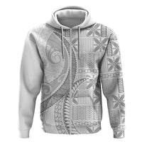 Niue White Sunday Hoodie Niuean Lotu Tamaiti Hiapo Pattern - Polynesian Pride