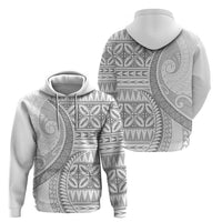 Polynesian White Sunday Hoodie Lotu Tamaiti Melanesian Pattern - Polynesian Pride