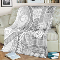 Samoa Siapo White Sunday Blanket Lotu Tamaiti Polynesian White Pattern - Polynesian Pride