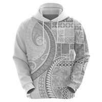 Samoa Siapo White Sunday Hoodie Lotu Tamaiti Polynesian White Pattern - Polynesian Pride