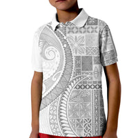 Samoa Siapo White Sunday Kid Polo Shirt Lotu Tamaiti Polynesian White Pattern LT9 Kid White - Polynesian Pride