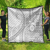 Samoa Siapo White Sunday Quilt Lotu Tamaiti Polynesian White Pattern - Polynesian Pride